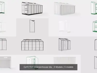 Collection of Greenhouse Ida - 5 Models 3D Model Pack