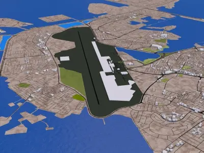 Bahrain Full Manama City Low-poly 3D model