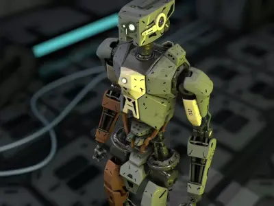 full rigged robot 3D model