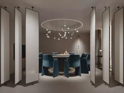 chinese villa interior scenes 3D model