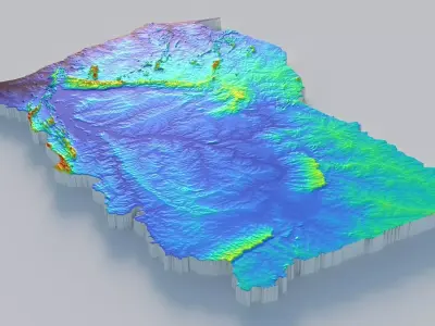 Ghana Terrain Country 3D model