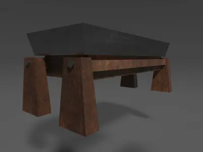 Blacksmith Workbench Low-poly 3D model