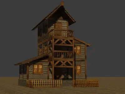 Comprehensive Pack of Medieval Houses for Low Poly Game Design Low-poly 3D model