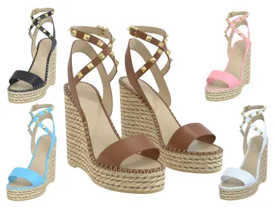 Valentino 125mm Rockstud Sandals Low-poly 3D model