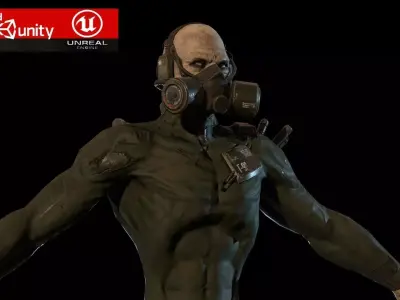 Mutant1 zombie Low-poly 3D model