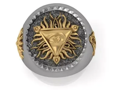 Eye of Light Sun Ring  3D print model