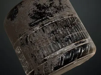 Rusted Metal Plate Transparent PBR Seamless Texture