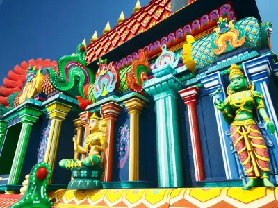 Indian Hindu Temple Modular Kit Low-poly 3D model