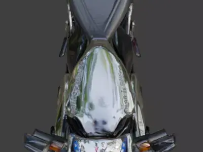 Futuristic Cartoon Police Motorcycle 3D Model Low-poly 3D model