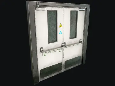 Closed Hospital Door Low-poly 3D model