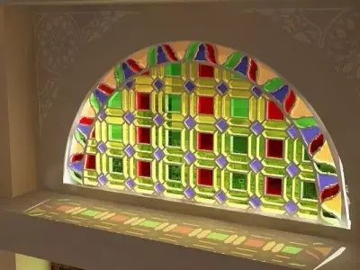 Qamaria stained glasses windows - Yemen Low-poly 3D model