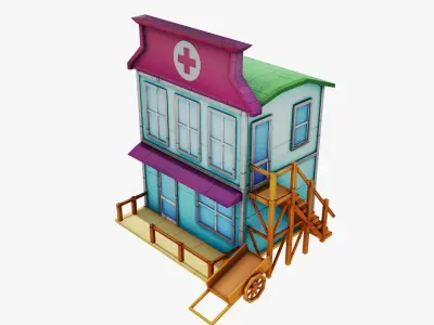 Old West Building Pack Low-poly 3D model