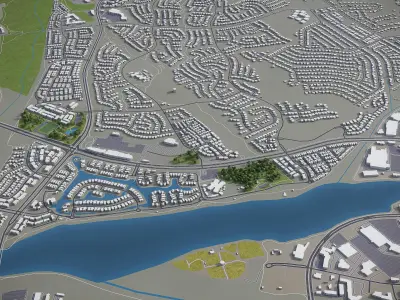 Santa Clarita  Low-poly 3D model