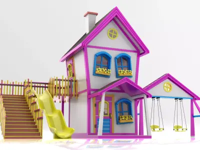 CHILDREN HOUSE  COLORFUL  3D model