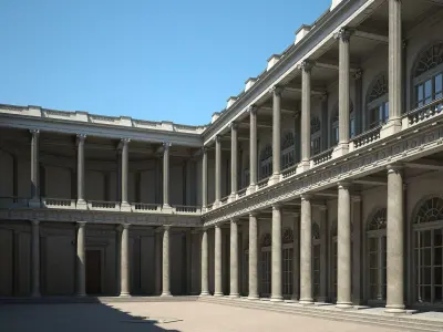 Classical Courtyard with Staircase 3D model