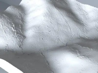 Green terrain Landscape 3D model Low-poly 3D model