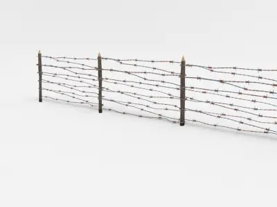 Lowpoly Barb Wire Obstacle Collection Low-poly 3D model