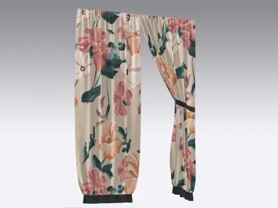 Curtain Low-poly 3D model