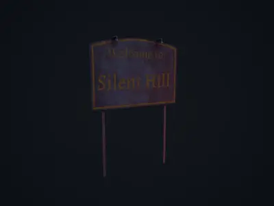 Silent Hill Sign Low-poly 3D model