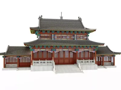 Ancient Japan Imperial Palace Main Hall 3D model