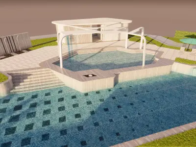 collection swimming pools -B2 3D model