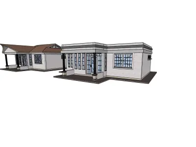 2 Small 2 bedroomed houses Low-poly 3D model