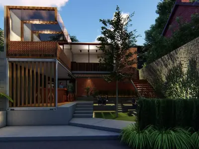 CONTAINER COFFEE SHOP ARCHITECTURAL DESIGN  3D model