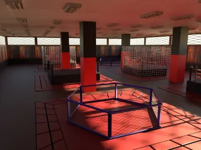 MMA Training Centre Low-poly 3D model