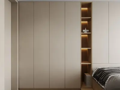 Modern bedroom 3D model 32