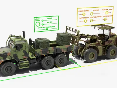  Military Cargo Truck OshKosh MTVR MK23 Rigged 