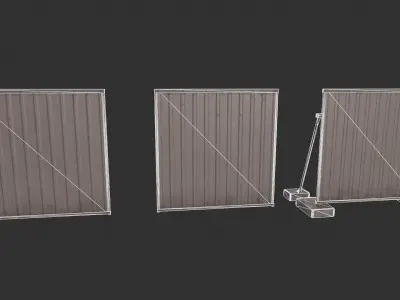 Container Fence Low-poly 3D model
