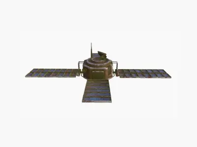Satellite H11 Destroyed - SciFi Space Design Low-poly 3D model