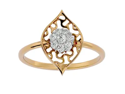 Light Minimalist Diamond Ring 3D print model 30