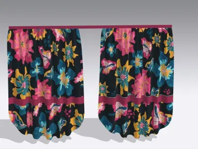 Curtain Low-poly 3D model