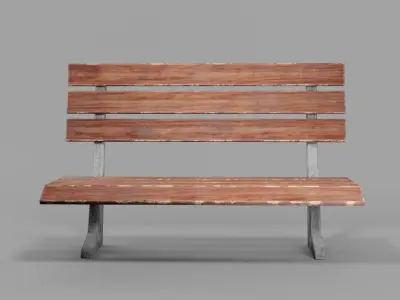 Bench park Low-poly 3D model purchase