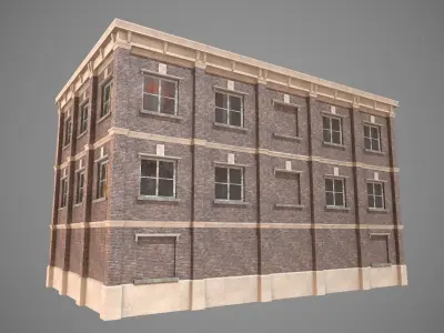 Modular Brick Building Pieces Next Gen PBR Low-poly 3D model