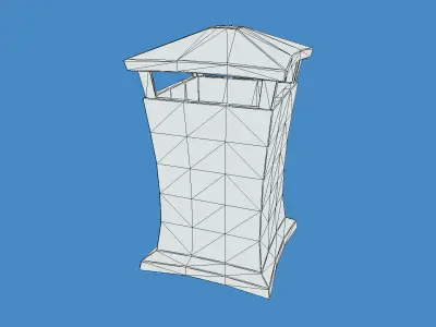 Stylized London UK Rubbish Bin Low-poly 3D model