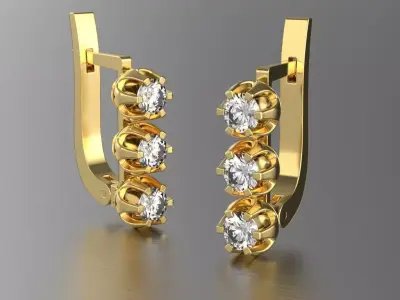 Traffic light earrings 3D print model