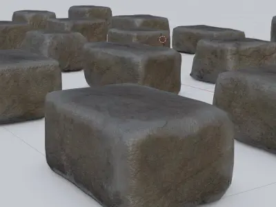 Stone Blocks Collection - low-poly game-ready stone block assets Low-poly 3D model