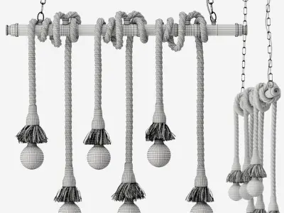 Loft style pendant lamp 6 3D model