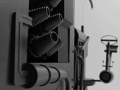 CyberPunk Tractor High Poly model 3D model