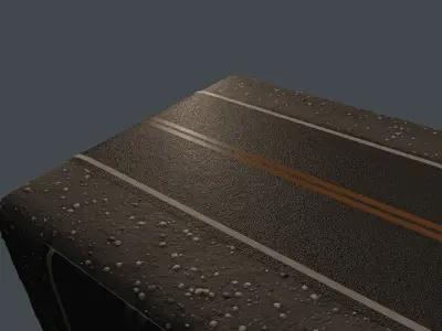 REALISTIC  ROAD PBR TEXTURE - SEAMLESS Texture and sbsar File Texture
