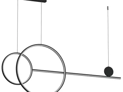 Minimalistic hanging LED chandelier 3D model