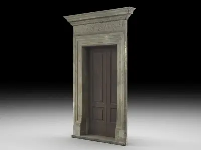 Wooden door 9 Low-poly 3D model