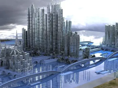 Sci-Fi City Grand Future City 3D model