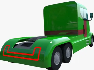 Futuristic semi truck 3D model