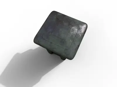 Old Urban Trash Container Low-poly 3D model