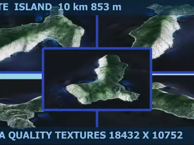 Galite Island Low-poly 3D model