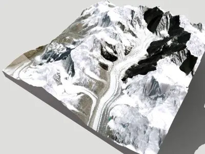 Mountain landscape Kazakhstan Shyny 5761m 3D model