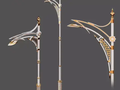 Arabian pattern detailed street lamp-03 3D model